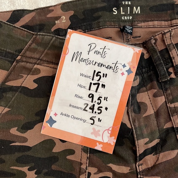 White House Black Market Camo Slim Crop Pants sz 2 - Picture 8 of 8